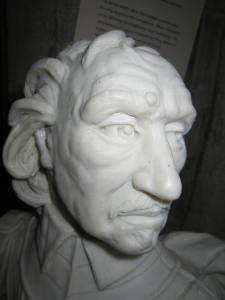 Bust of Cromwell from the Cromwell Museum, Huntingdon.