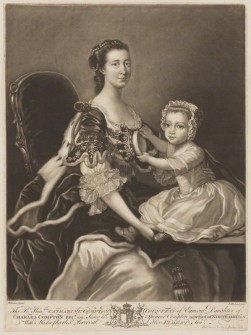 NPG D2382; Catherine Perceval (nÈe Compton), Countess of Egmont; Charles George Perceval, 2nd Baron Arden by James Macardell, after  Thomas Hudson